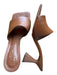 Trina Turk Shoe Size 37 Brown Leather Block Heel Square Toe Sandals Brown / 37