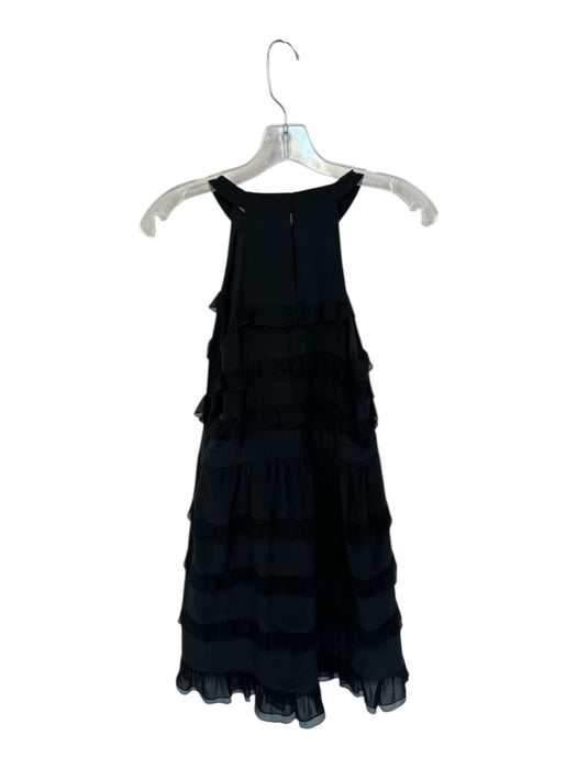 Tibi Size 4 Black Silk Sleeveless Ruffles Tiered Dress Black / 4