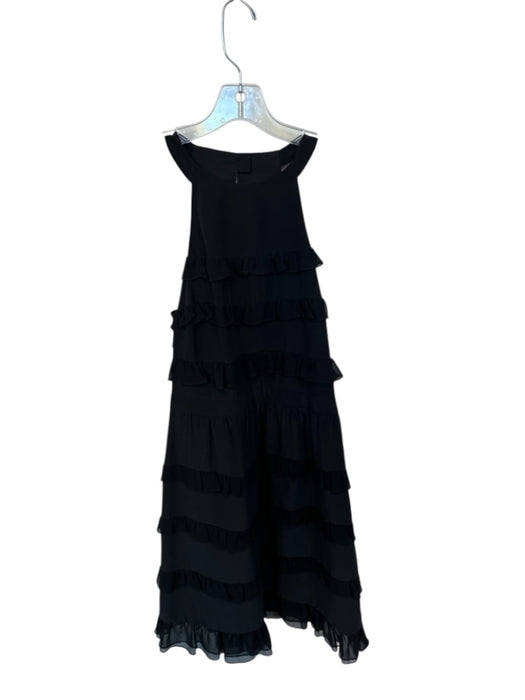 Tibi Size 4 Black Silk Sleeveless Ruffles Tiered Dress Black / 4