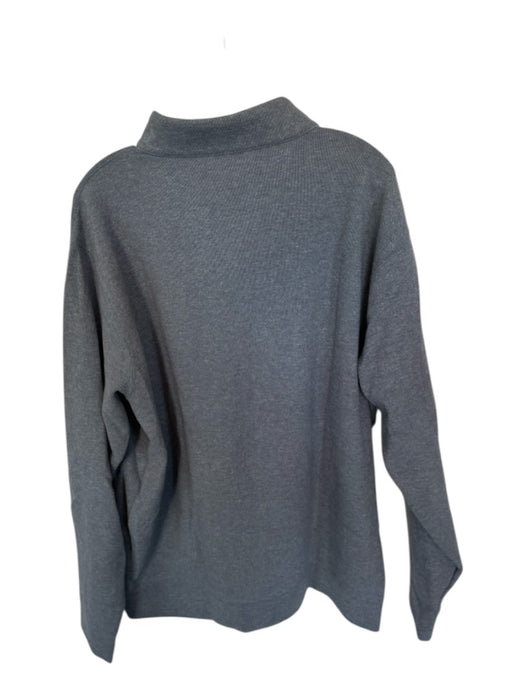 Peter Millar Gray Rayon Blend Heathered Half Zip Long Sleeve Men's Pullover Gray / XXL