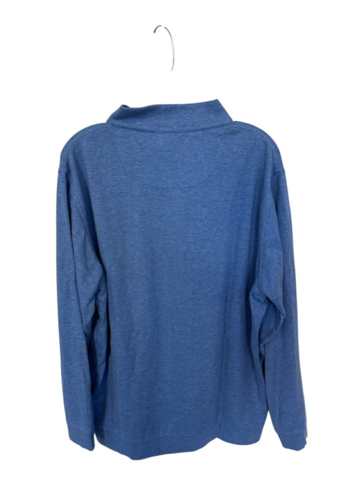 Peter Millar Light blue Polyester Blend Solid Half Zip Golf Men's Pullover Light blue / XXL