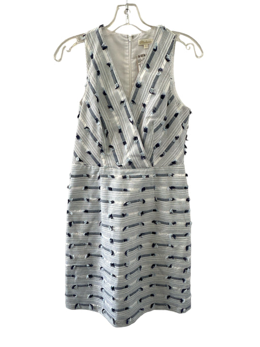 Shoshanna Size 4 Blue & White Cotton Fringe Sleeveless Dress Blue & White / 4