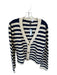 Divided Size M Navy & Cream Cotton Knit Striped Buttons Sweater Navy & Cream / M