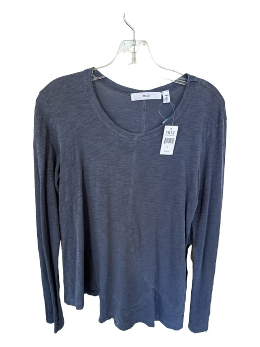 Wilt Size S Slate Blue Cotton Long Sleeve Top Slate Blue / S