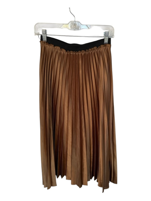 Zara Size S Bronze & Black Polyester Waist Band Accordion Maxi Skirt Bronze & Black / S