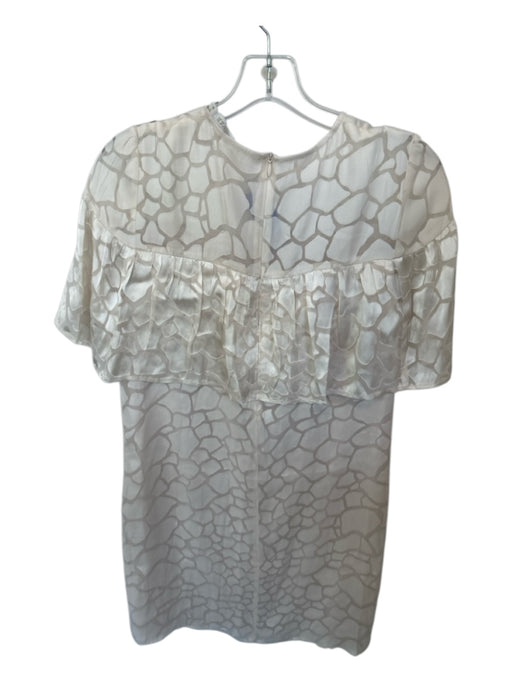 Marie Oliver Size S Cream Silk & Rayon Short Sleeve Dress Cream / S