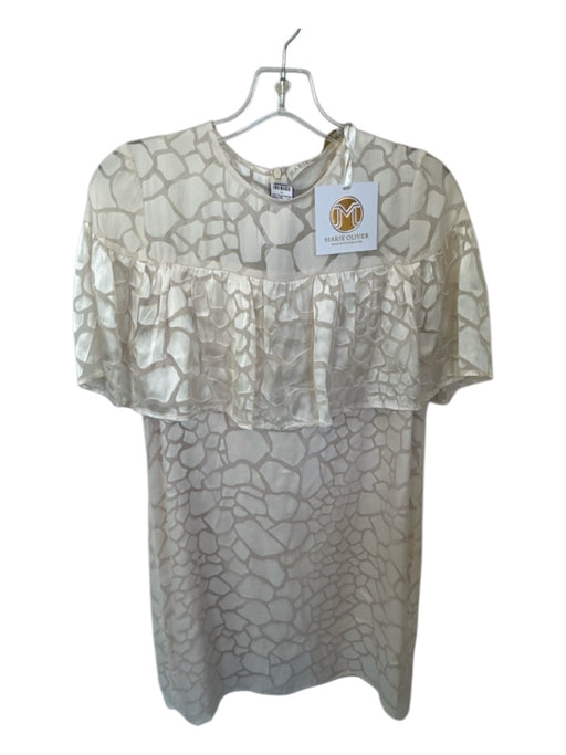 Marie Oliver Size S Cream Silk & Rayon Short Sleeve Dress Cream / S
