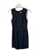 Shoshanna Size 4 Navy & Black Acetate Sleeveless Fringe Metallic Dress Navy & Black / 4