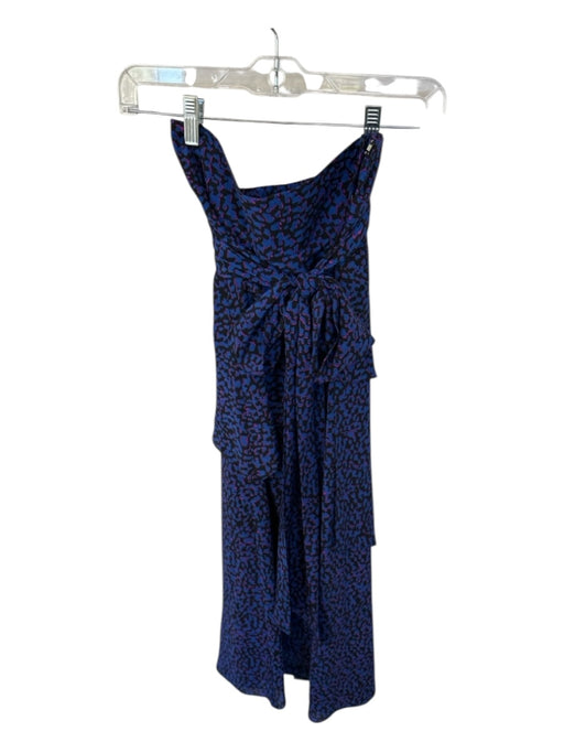 Rungolee Size XS Blue & Magenta Side Zip Abstract Maxi Skirt Blue & Magenta / XS