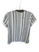 Rungolee Size S Navy & white Cotton Short Sleeve Striped Raw Hem Top Navy & white / S
