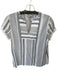 Rungolee Size S Navy & white Cotton Short Sleeve Striped Raw Hem Top Navy & white / S