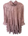 Cinq a Sept Size 6 Mauve Polyester Long Balloon Sleeve Metallic Mock Neck Dress Mauve / 6