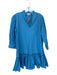 Olivia James Size M Cornflower Blue Cotton Long Balloon Sleeve V Neck Dress Cornflower Blue / M