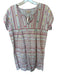 Pink Chicken Size S gray & pink Cotton Cap Sleeve Lines Embroidered V Neck Dress gray & pink / S