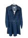Tanya Taylor Size 6 Dark Wash Cotton Blend Long Sleeve Collar Buttons Dress Dark Wash / 6