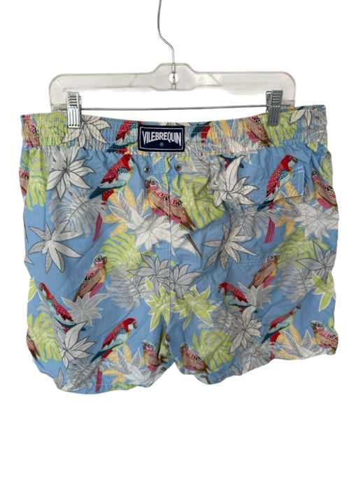 Vilebrequin Size 3XL Blue & Green Polyamide Birds Swim Men's Shorts Blue & Green / 3XL
