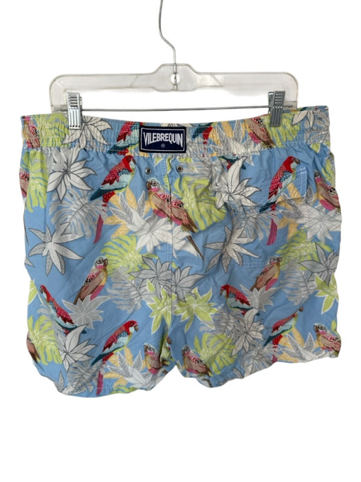 Vilebrequin Size 3XL Blue & Green Polyamide Birds Swim Men's Shorts Blue & Green / 3XL