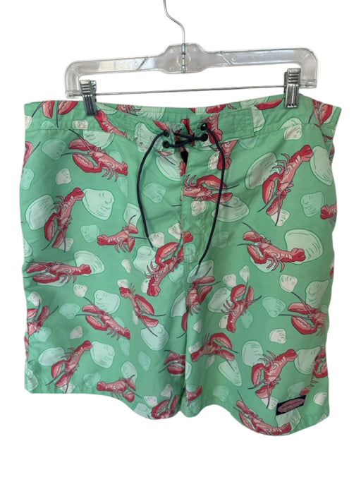 Vineyard vines Size XL Green & Red Polyester Lobster Swim Men's Shorts Green & Red / XL