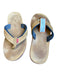 Hari Mari Shoe Size 14 Brown & Navy Leather Thong Flip Flop Men's Sandals Brown & Navy / 14