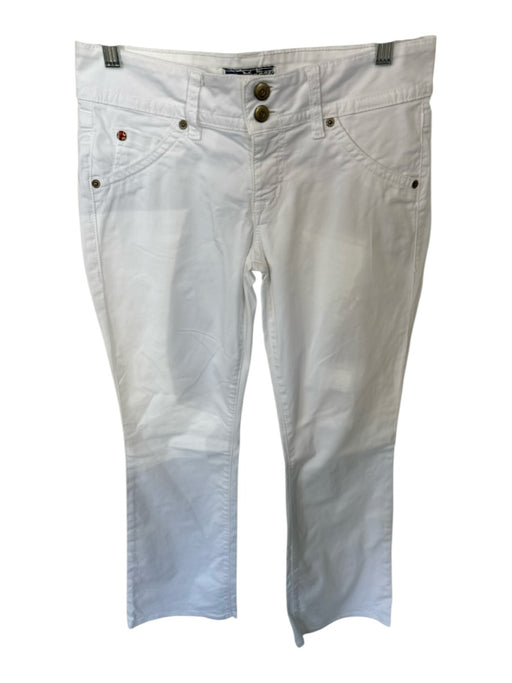 Hudson Size 28 White Coil Low Rise Flare Jeans White / 28