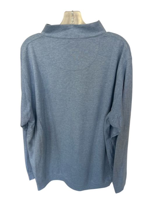 Peter Millar Light blue Cotton & Modal Blend Heathered Half Zip Men's Pullover Light blue / XL