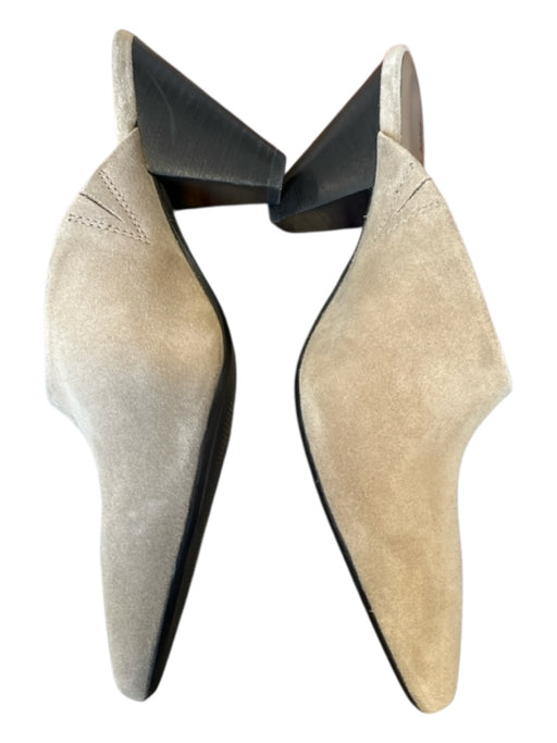 Free People Shoe Size 8 Taupe Suede Block Heel Pointed Toe Mules Taupe / 8