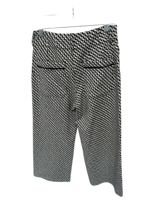 Maeve Size 27P White & Black Cotton Blend High Waist Print Wide Leg Pants White & Black / 27P