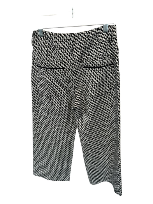 Maeve Size 27P White & Black Cotton Blend High Waist Print Wide Leg Pants White & Black / 27P