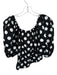 Olivaceous Size S Black & White Cotton Side Zippers Polka Dot Puff Sleeve Top Black & White / S