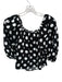 Olivaceous Size S Black & White Cotton Side Zippers Polka Dot Puff Sleeve Top Black & White / S