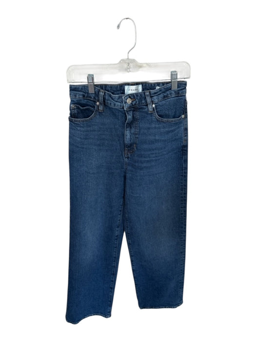 Frame Size 26 Dark Wash Cotton Blend High Waist Wide Leg Jeans Dark Wash / 26