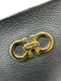 Salvatore Ferragamo Black Leather Gold Tone Hardware Zip Top Gancini Tote Bag Black