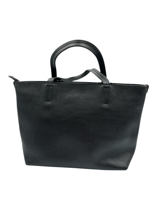 Salvatore Ferragamo Black Leather Gold Tone Hardware Zip Top Gancini Tote Bag Black