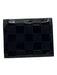 Louis Vuitton Black Leather Patent Damier Snap Closure Compact Wallets Black