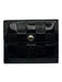 Louis Vuitton Black Leather Patent Damier Snap Closure Compact Wallets Black