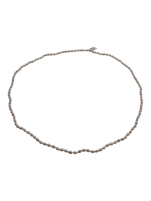 Pink Pearl String Long Pearlescent Necklace Pink