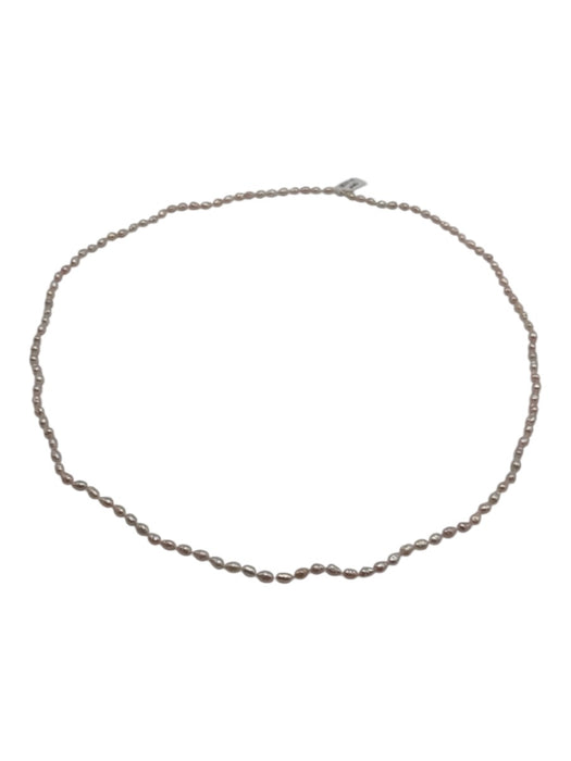 Pink Pearl String Long Pearlescent Necklace Pink