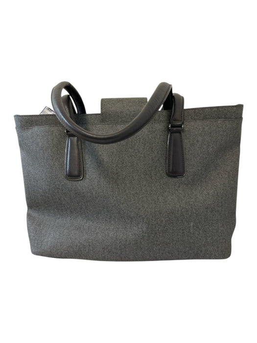 Tumi Gray Coated Canvas Leather trim Internal Compartments Multiple Pockets Bag Gray