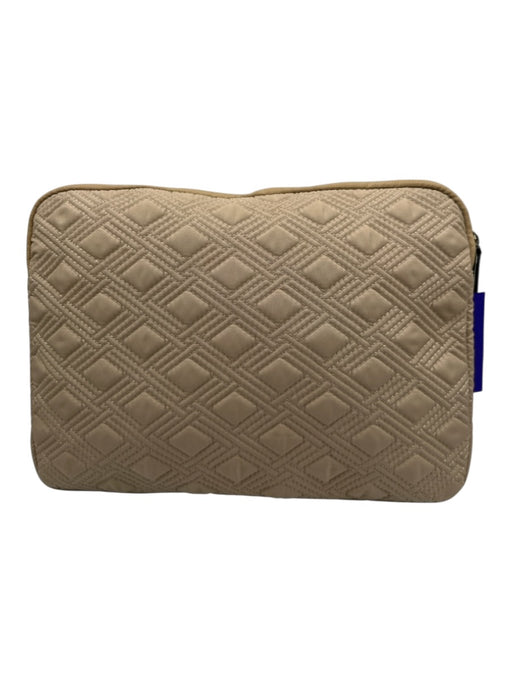 Tumi Beige Polyester Quilted Zip Close laptop sleeve Pouch Bag Beige