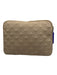 Tumi Beige Polyester Quilted Zip Close laptop sleeve Pouch Bag Beige