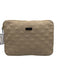 Tumi Beige Polyester Quilted Zip Close laptop sleeve Pouch Bag Beige