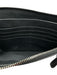 Salvatore Ferragamo Black Leather Embossed Zip Top Wristlet Pouch Bag Black