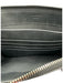 Salvatore Ferragamo Black Leather Embossed Zip Top Wristlet Pouch Bag Black