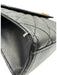 Saint Laurent Black Leather Gold Tone Hardware Quilted Magnetic Snap Flap Bag Black / Large
