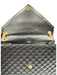 Saint Laurent Black Leather Gold Tone Hardware Quilted Magnetic Snap Flap Bag Black / Large