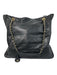 Chanel Black Leather Gold Tone Hardware Magnetic Snap Closure Quilted Detail Bag Black