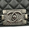 Chanel Black Leather Quilted Silver Tone Hardware Chain Detail Flap Over Bag Black / Small