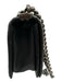 Chanel Black Leather Quilted Silver Tone Hardware Chain Detail Flap Over Bag Black / Small