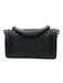 Chanel Black Leather Quilted Silver Tone Hardware Chain Detail Flap Over Bag Black / Small
