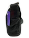 Prada Black Nylon Logo Plate Zip Top Silver Tone Hardware Crossbody Bag Black